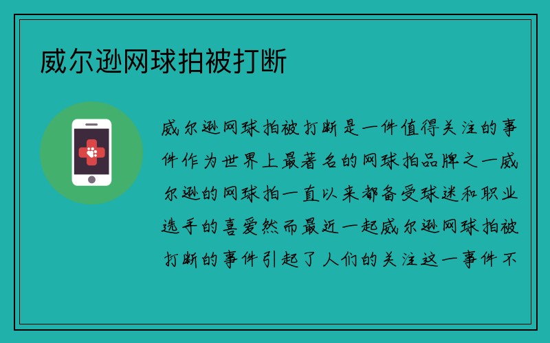 威尔逊网球拍被打断