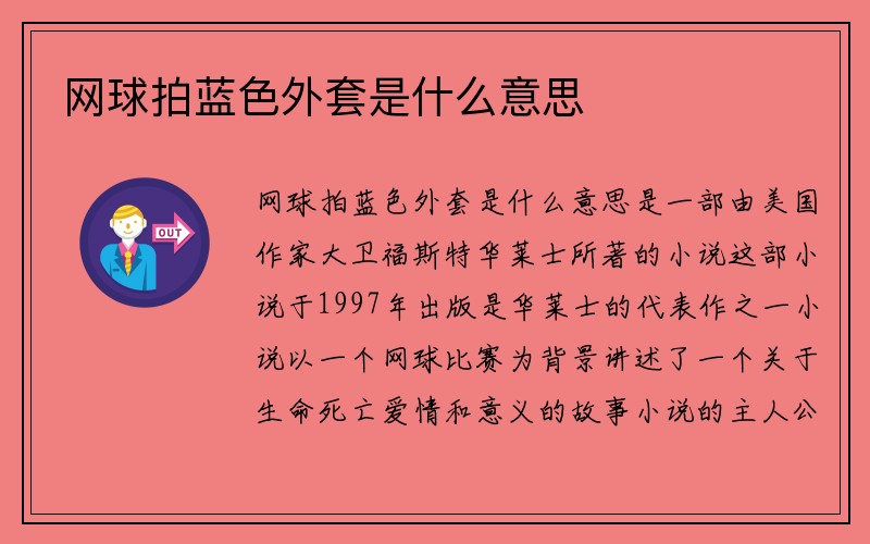 网球拍蓝色外套是什么意思