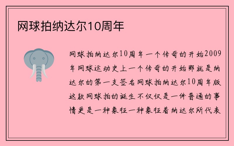 网球拍纳达尔10周年