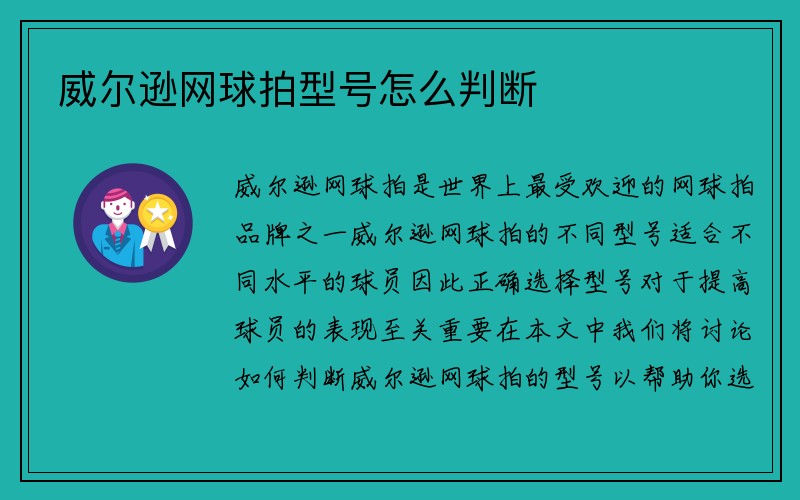 威尔逊网球拍型号怎么判断