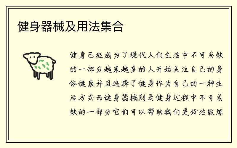 健身器械及用法集合