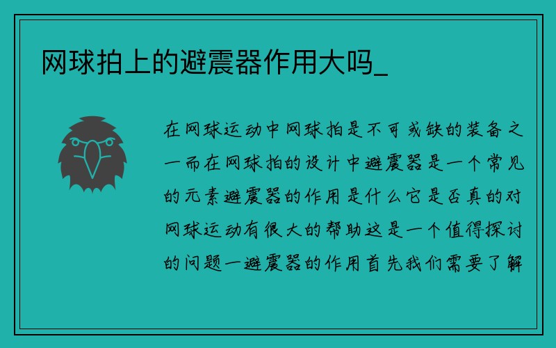 网球拍上的避震器作用大吗_